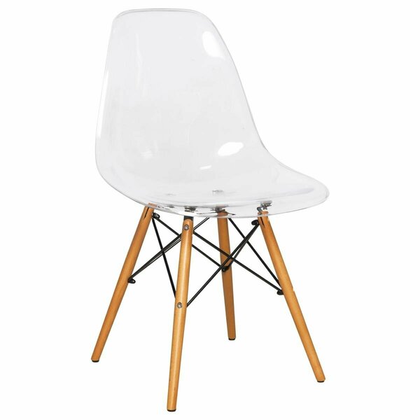 Kd Americana 32.40 in. Dover Molded Side Chair, Clear KD2609645